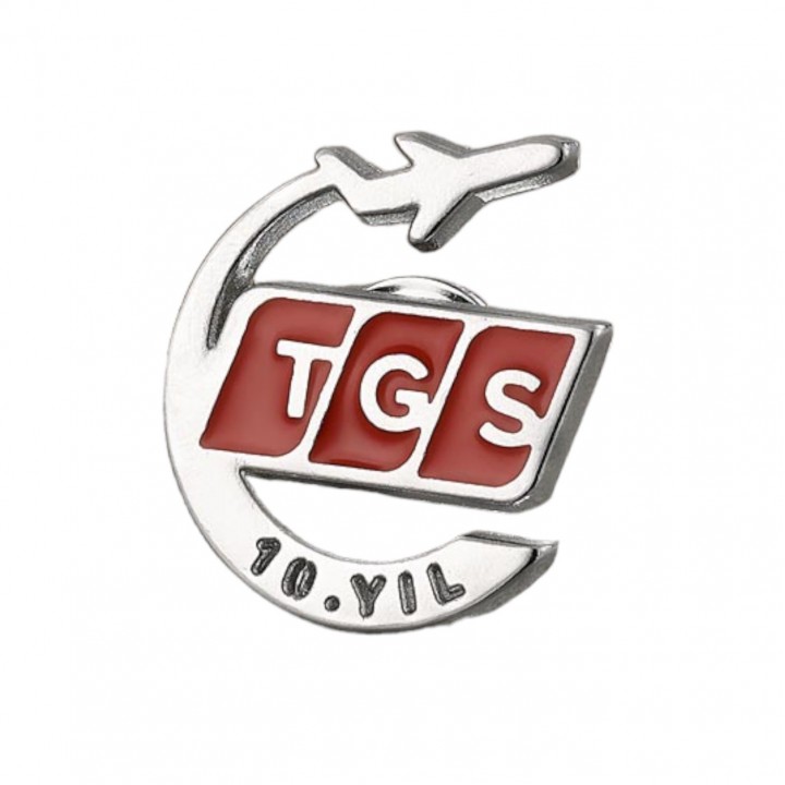 Promosyon TGS 70. Yıl Uçak Figürlü Mineli Yaka Rozeti